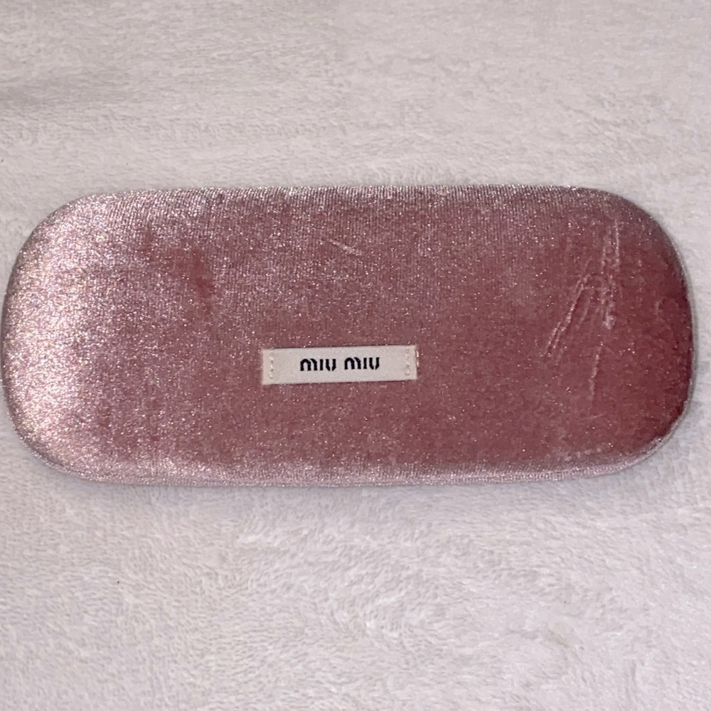 Miu Miu Blush Velvet Eye Glasses Hard Cover Case EUC